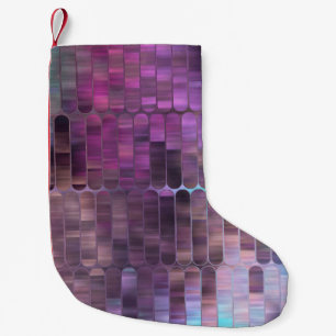 Bright abstract mosaic multicolored with gloss small christmas stocking