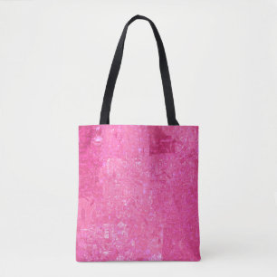 Bright abstract mosaic pink background with gloss tote bag