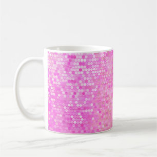 Bright abstract mosaic pink with gloss coffee mug
