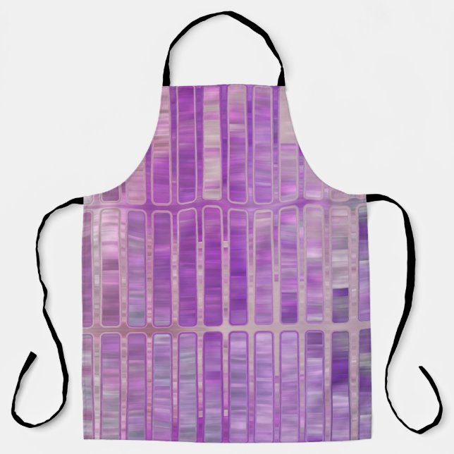 Bright abstract mosaic violet background with glos apron (Front)