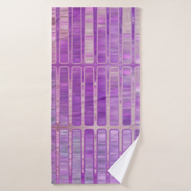 Bright abstract mosaic violet background with glos bath towel (Bath Towel)
