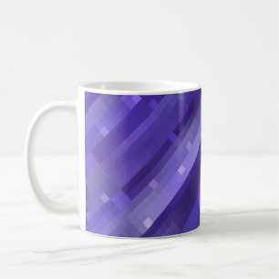Bright abstract mosaic violet background with glos coffee mug