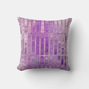 Bright abstract mosaic violet background with glos cushion