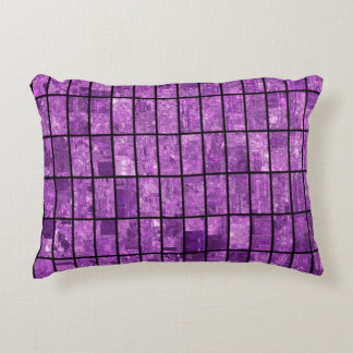 Bright abstract mosaic violet background with glos decorative cushion