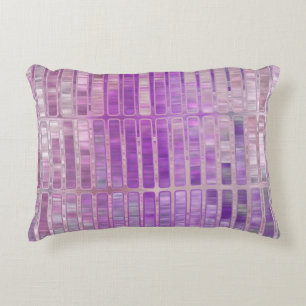 Bright abstract mosaic violet background with glos decorative cushion
