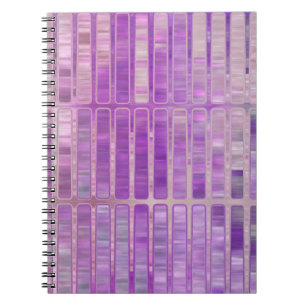 Bright abstract mosaic violet background with glos notebook