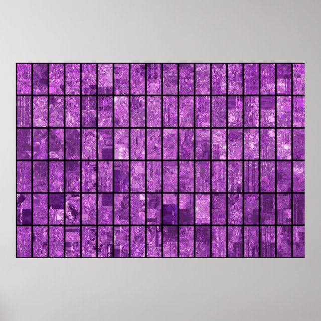 Bright abstract mosaic violet background with glos poster (Front)