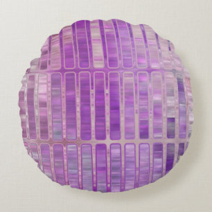 Bright abstract mosaic violet background with glos round cushion