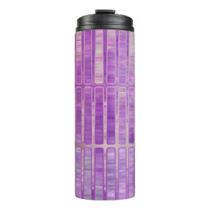 Bright abstract mosaic violet background with glos thermal tumbler
