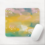 Bright abstract oil painted. Brush stroke acrylic Mouse Mat<br><div class="desc">Bright abstract brush stroke oil painted Mouse Pad in green,  yellow,  pink colours.</div>