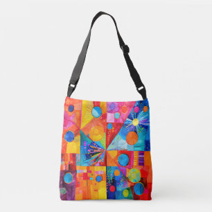 Bright Abstract Patchwork Print Crossbody Bag