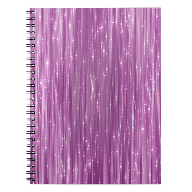 Bright abstract pink background with glitter notebook (Front)