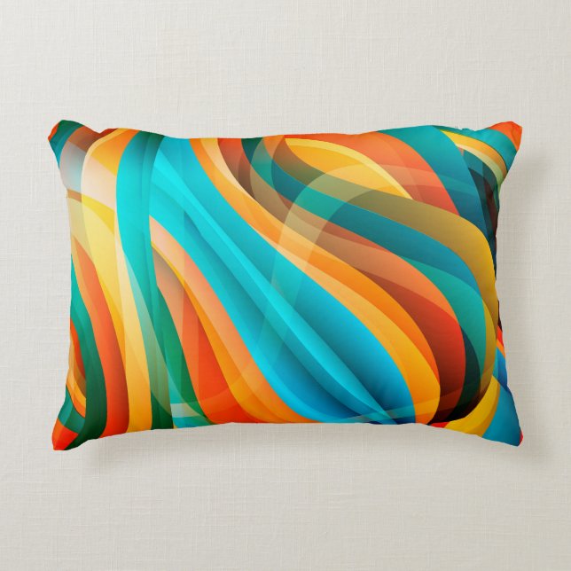 Bright abstract waves  decorative cushion (Front)