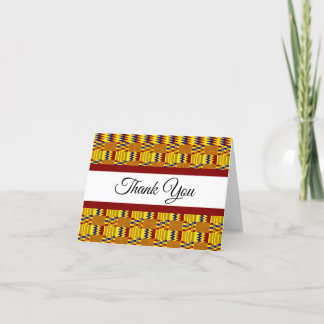 Bright African Kente K29 Folded Thank You Card