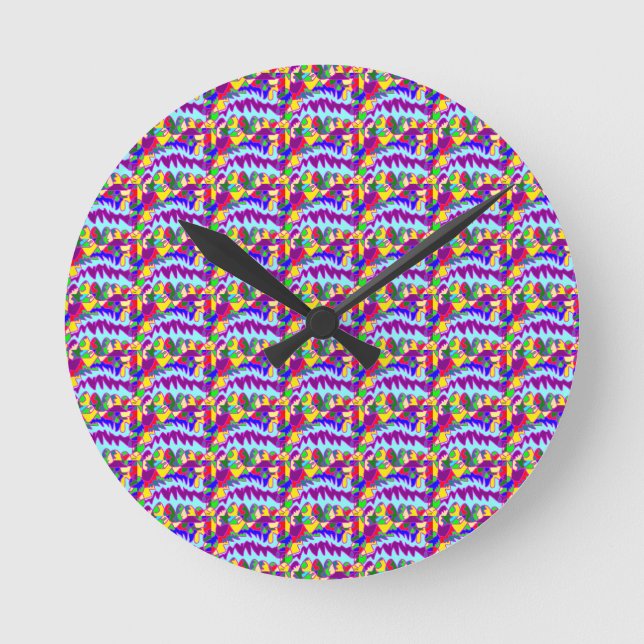 Bright African style art patterns Round Clock (Front)