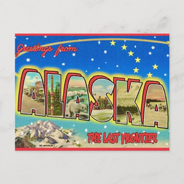 Bright Alaska Vintage Postcard  (Front)