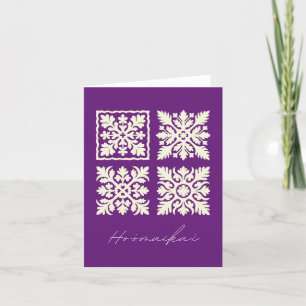 Bright Aloha Wishes Hawaiian Quilt Congratulations Thank You Card