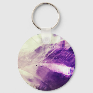 Bright Amethyst Crystal Key Ring