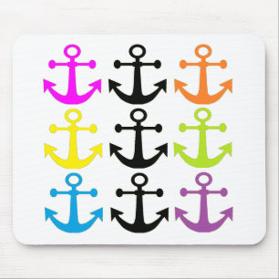 Bright Anchors Mouse Mat