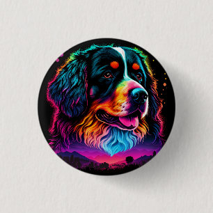 Bright and Beautiful Bernese Mountain Dog 3 Cm Round Badge