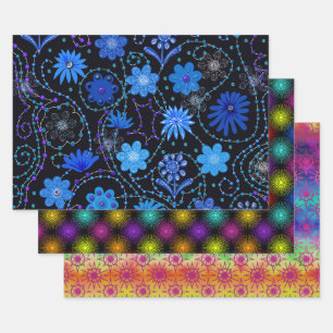 Bright and Beautiful Hippie Style Wrapping Paper Sheet