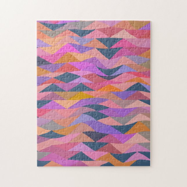 Bright and Bold Abstract Triangles in Vivid Colour Jigsaw Puzzle (Vertical)