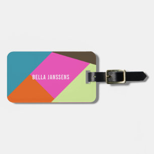 Bright and Bold Color Blocks Luggage Tag