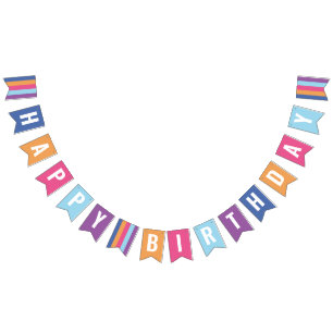 Bright and Bold Color Swatch Birthday Bunting