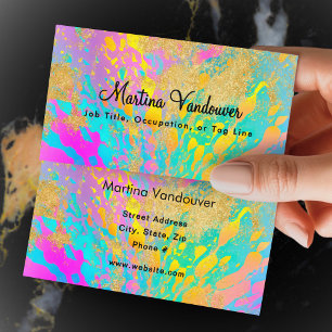 Bright and Bold Colourful Paint Splatters Business Card