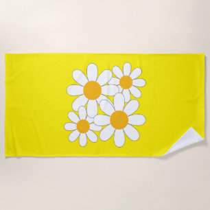 Bright and Bold Daisy Beach Towel