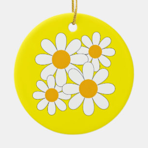 Bright and Bold Daisy Ceramic Tree Decoration