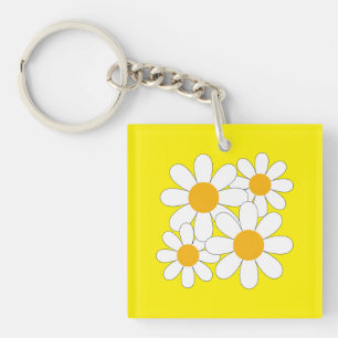 Bright and Bold Daisy Key Ring