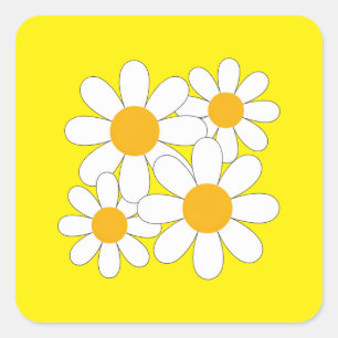 Bright and Bold Daisy Square Sticker