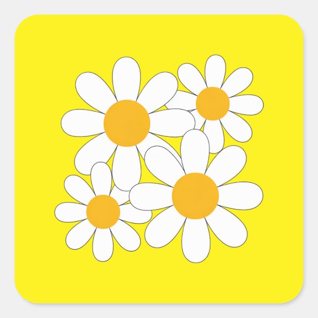 Bright and Bold Daisy Square Sticker (Front)