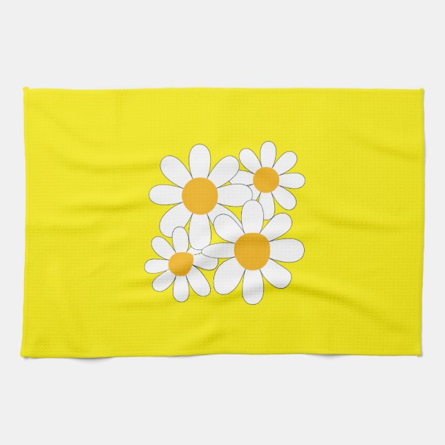 Bright and Bold Daisy Tea Towel (Horizontal)