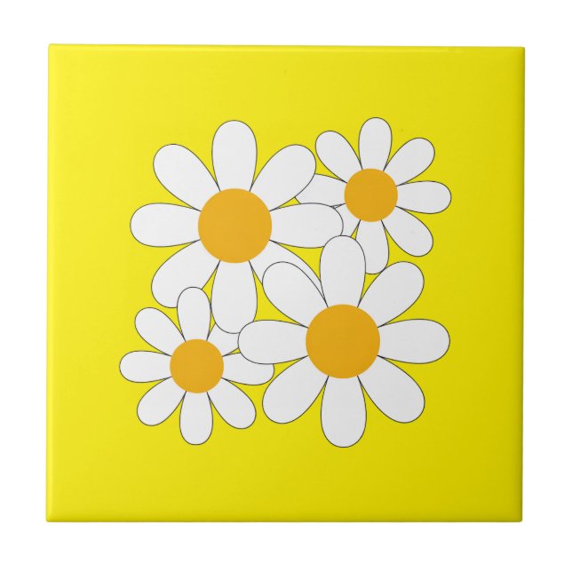 Bright and Bold Daisy Tile (Front)