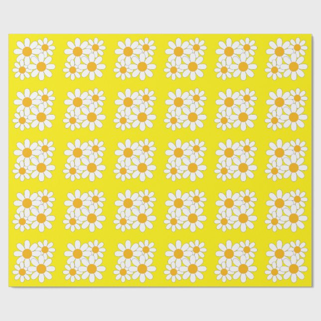 Bright and Bold Daisy Wrapping Paper (Flat)