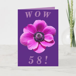 Bright and Bold Floral 58th Birthday Card