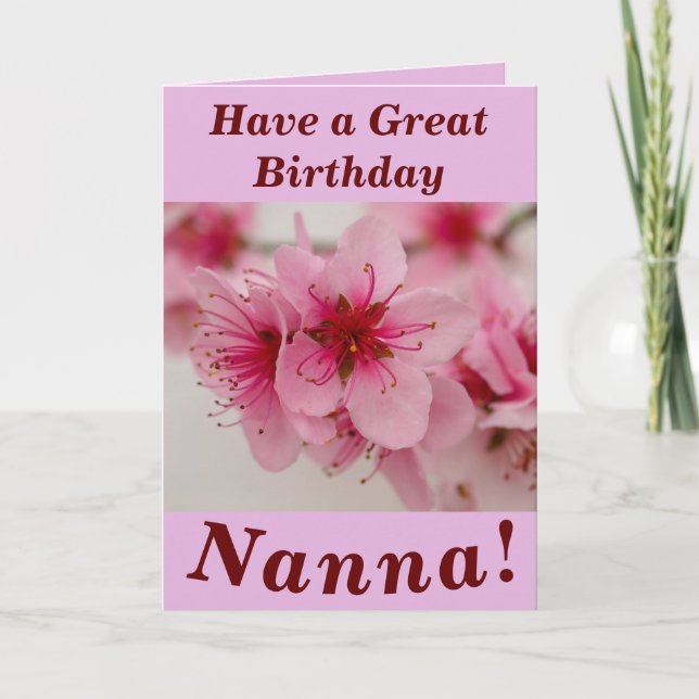 Bright and Bold Floral Birthday Card for Nanna (Front)