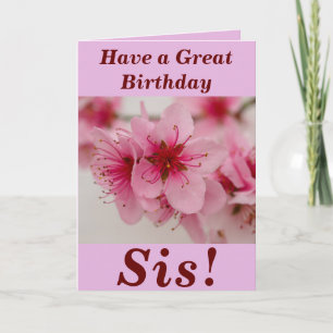 Bright and Bold Floral Birthday Card for Sis