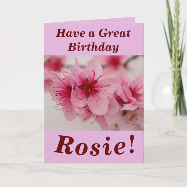 Bright and Bold Floral Personalised Birthday Card (Front)