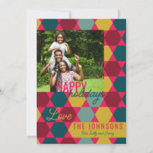Bright and Bold Hexagon Geometric Pattern Card