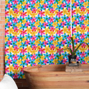 Bright and Bold Hippie Flowers Spring Floral Fabric