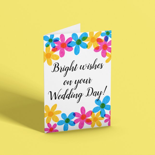 Bright and Bold Hippie Flowers Spring Wedding Card (Creator Uploaded)