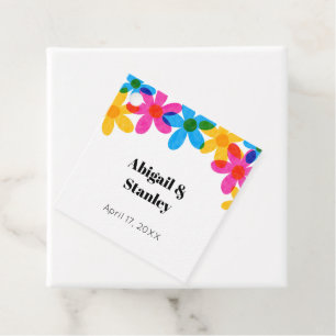 Bright and Bold Hippie Flowers Spring Wedding Favour Tags