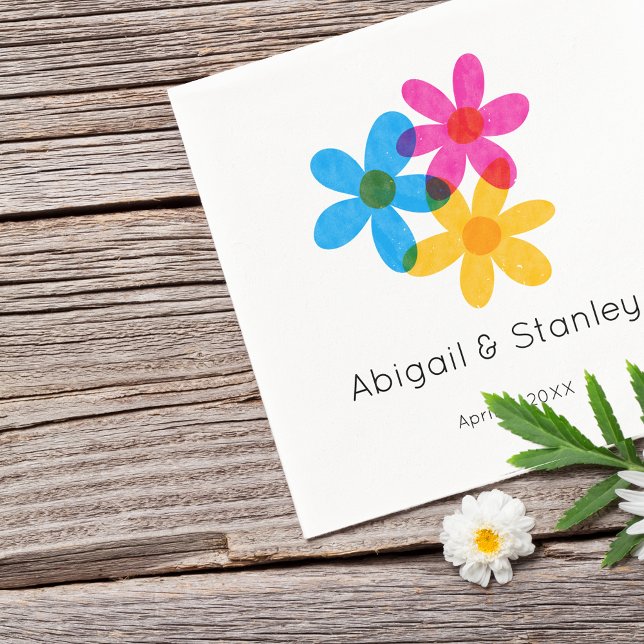 Bright and Bold Hippie Flowers Spring Wedding Napkin (Creator Uploaded)