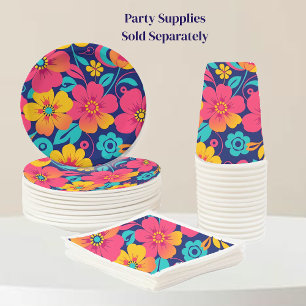 Bright and Bold Retro Flowers-Dopamine Style Napkin