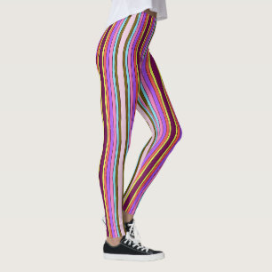 Bright and Bold Retro Stripes Multi Colour Leggings