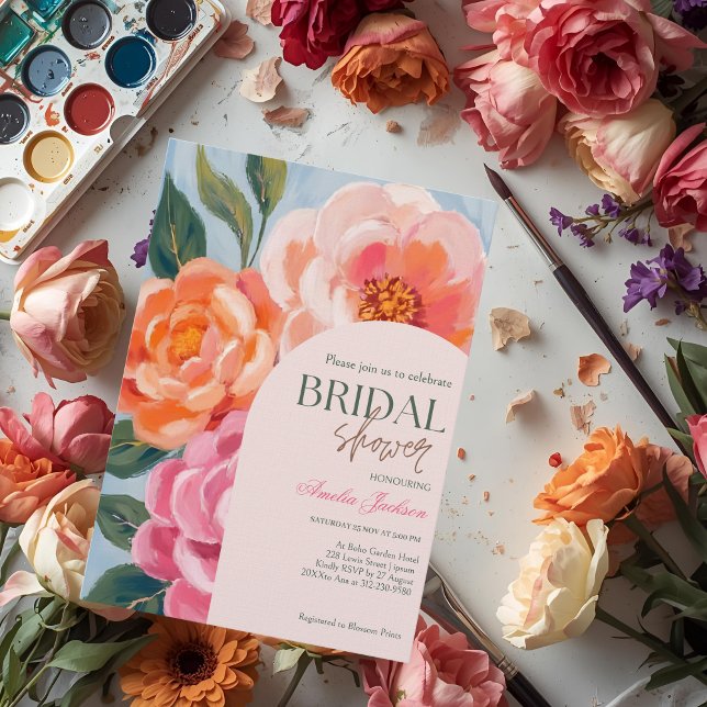 bright and bold vibrant floral bridal shower invitation (Creator Uploaded)