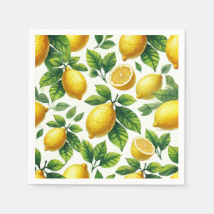 Bright and cheerful modern zesty lemons napkin
